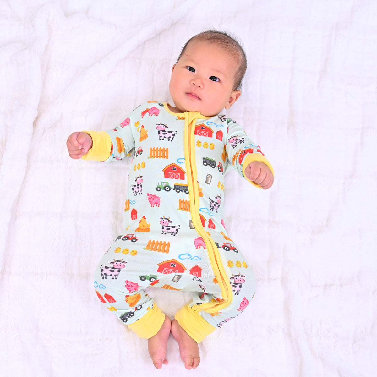 Little Barnyard Zipper One Piece Pajama by LollyBanks