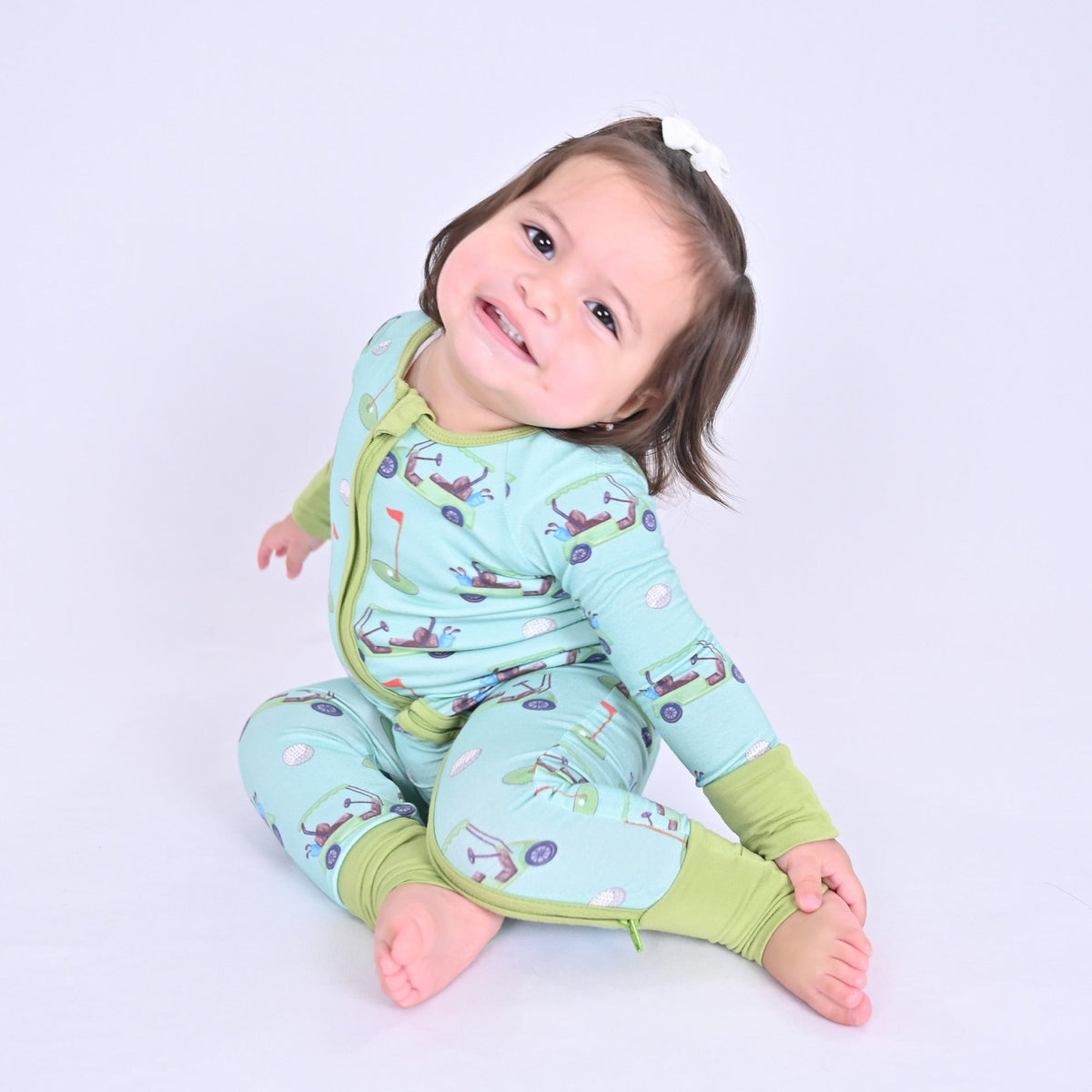 Golf A Round Zipper One Piece Pajama by LollyBanks