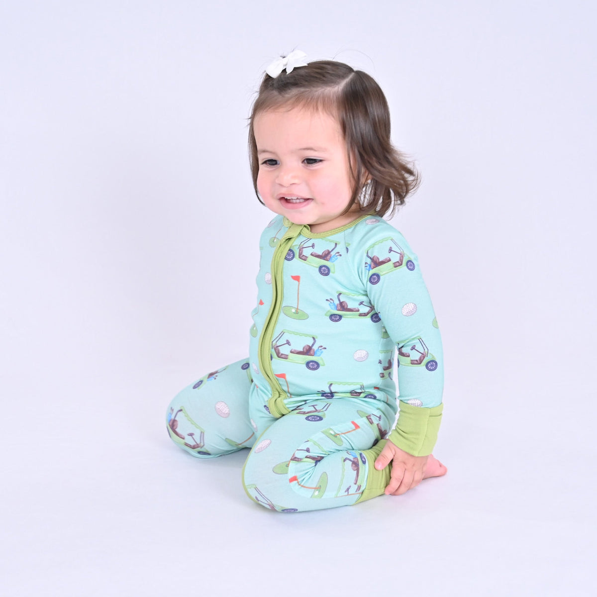 Golf A Round Zipper One Piece Pajama by LollyBanks