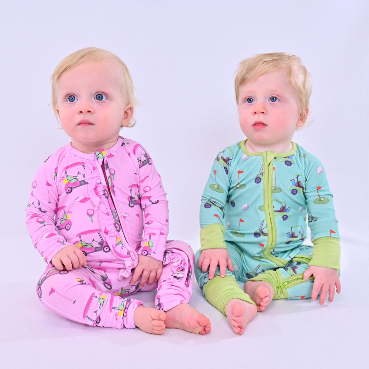 Golf A Round Zipper One Piece Pajama by LollyBanks
