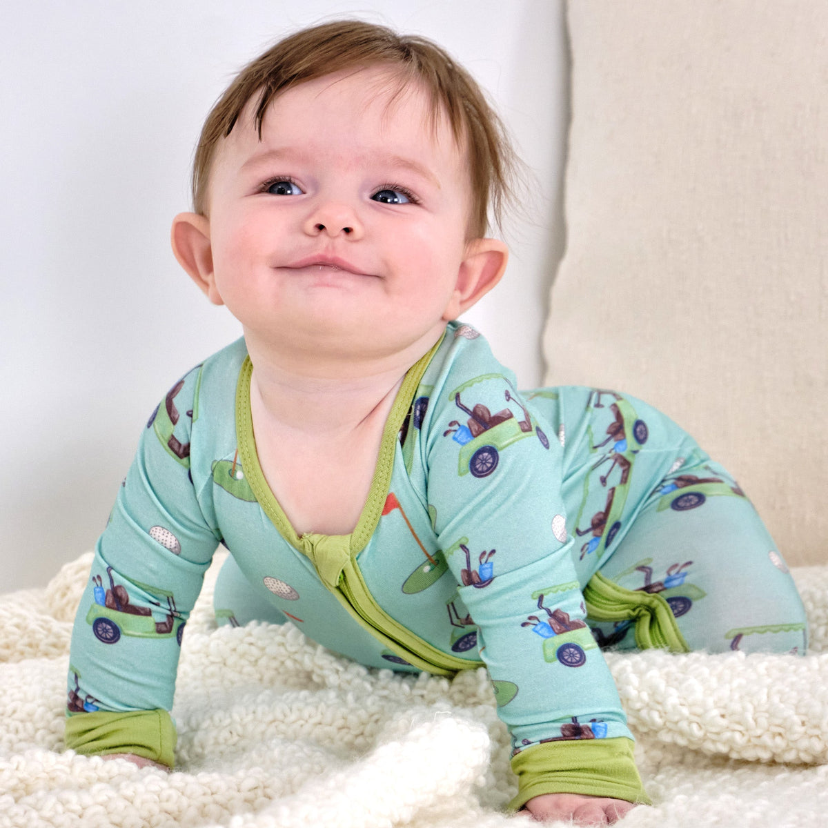 Golf A Round Zipper One Piece Pajama by LollyBanks