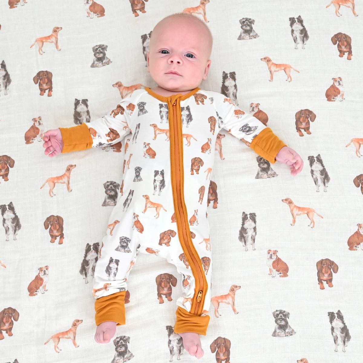 Bamboo Footie Pajamas - Doggone Cute by LollyBanks