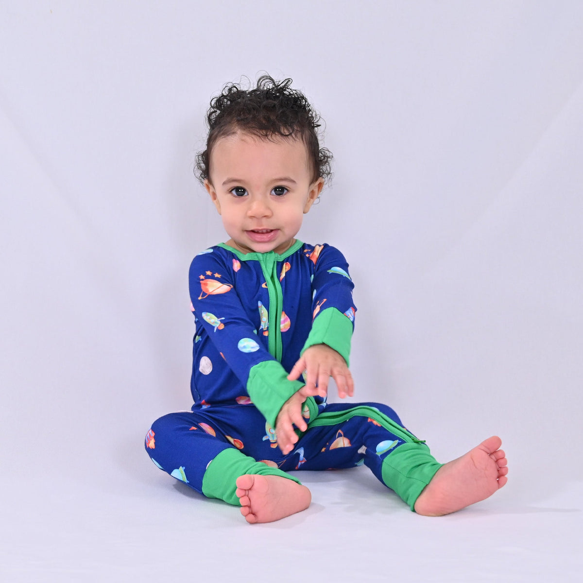 Stretchy Bamboo Zipper Footie Pajamas