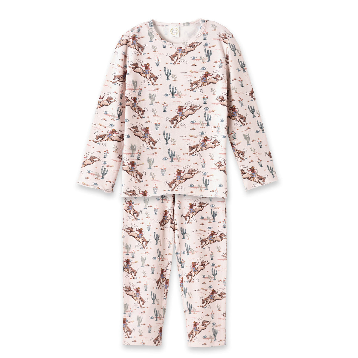 Girls' Western Bamboo, Cotton, Spandex Loungewear Set, Western Print by Tesa Babe