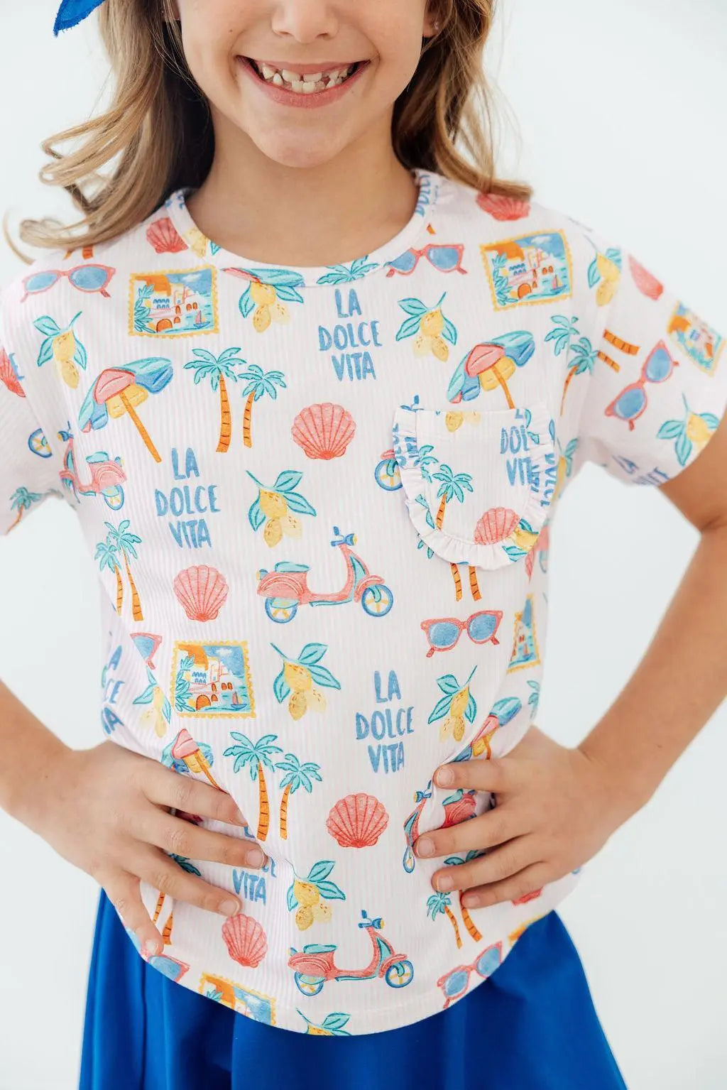 Mila & Rose ® La Dolce Vita Ruffle Pocket Tee - 
