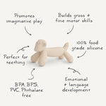 Mushie Lamb Figurine Teether for Babies Soft Non-Toxic Silicone Gum Soothing Toy - Baby & Toddler > Baby Health > Pacifiers & Teethers teether