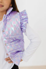 Mila & Rose ® Lavender Haze Checker Puffer Vest by Mila and Rose - Apparel & Accessories > Clothing > Outerwear > Vests Puffer Vest