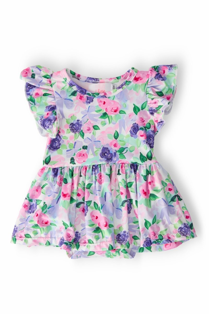 Mila & Rose ® Lavender Love Flutter Twirl Baby Bodysuit Snap Closure - Everetts Place Boutique - 