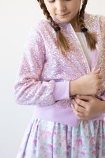 Lavender Sequin Jacket for Girls Sparkly Party Outerwear Mila & Rose ® Everetts Place: Online Boutique