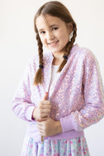 Lavender Sequin Jacket for Girls Sparkly Party Outerwear Mila & Rose ® Everetts Place: Online Boutique