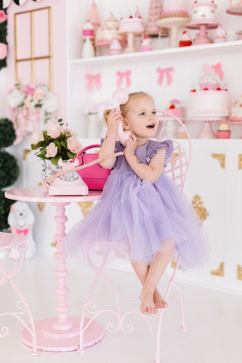 Mila & Rose ® Lavender Shimmer Tutu Dress For Girls Princess Party Wear - Everetts Place Boutique - 