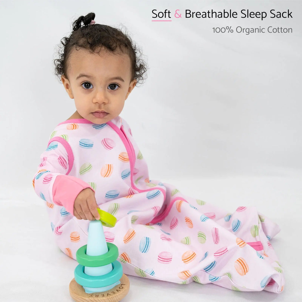 LollyBanks Le Macaron Adorable Baby Sleep Sack, 100% Organic Cotton - 