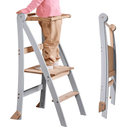 Learning Tower Foldable Step Stool For Toddlers Gray Goodevas Everetts Place: Online Boutique