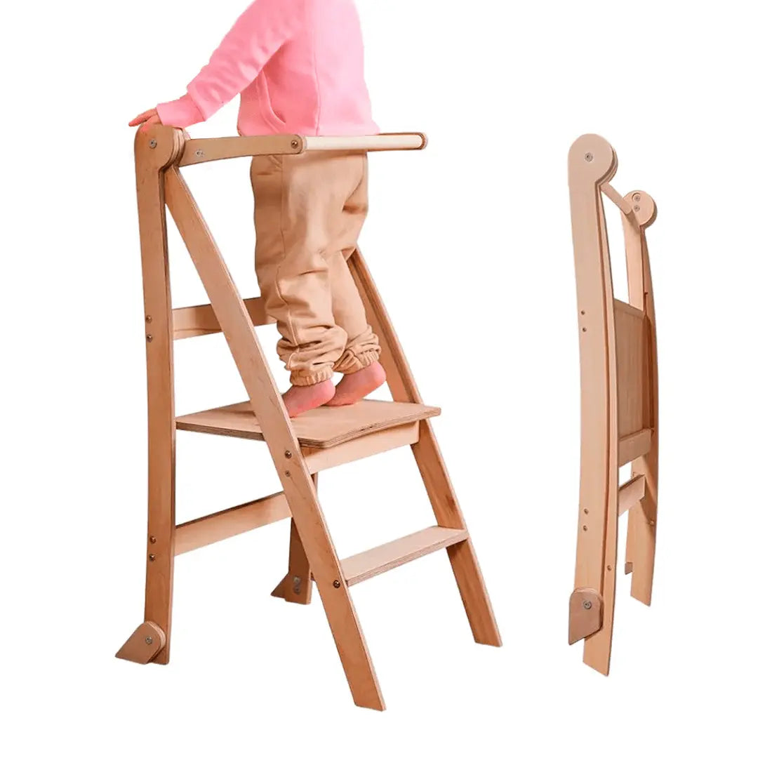 Learning Tower Foldable Step Stool for Toddlers Beige Goodevas Everetts Place: Online Boutique
