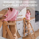 Goodevas The Step Tower - Foldable Step Stool for Toddlers Beige - Furniture > Chairs > Table & Bar Stools