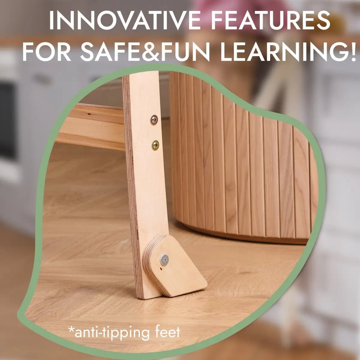 Learning Tower Foldable Step Stool for Toddlers Beige Goodevas Everetts Place: Online Boutique
