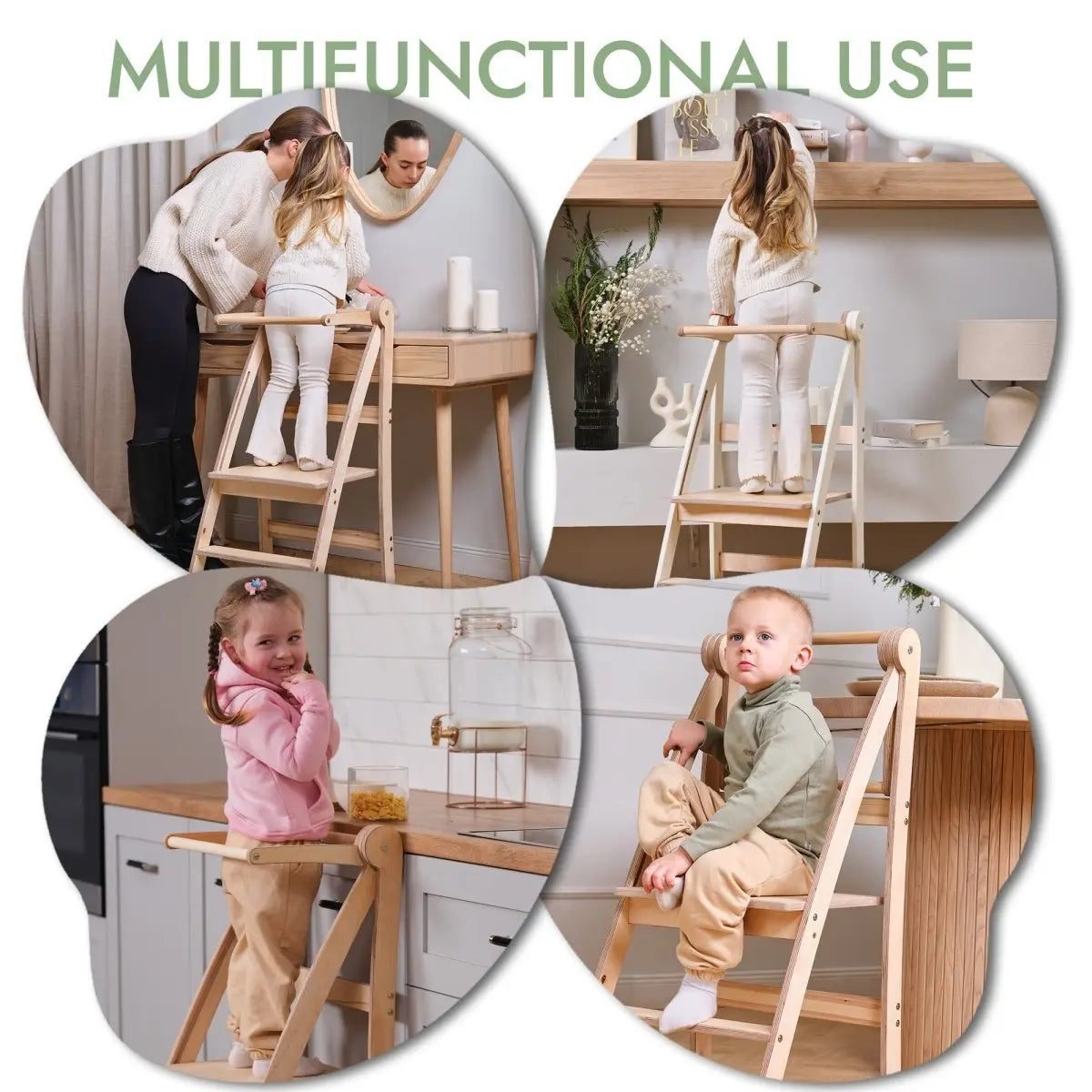 Learning Tower Foldable Step Stool for Toddlers Beige Goodevas Everetts Place: Online Boutique