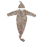 Three Little Tots Leopard Knotted Newborn Baby Gown - 