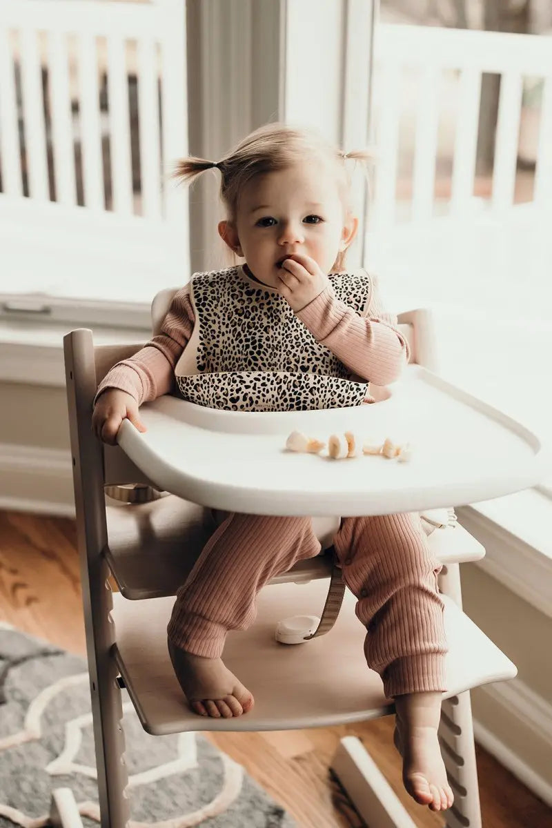 Three Little Tots Leopard Silicone Baby Bib - 