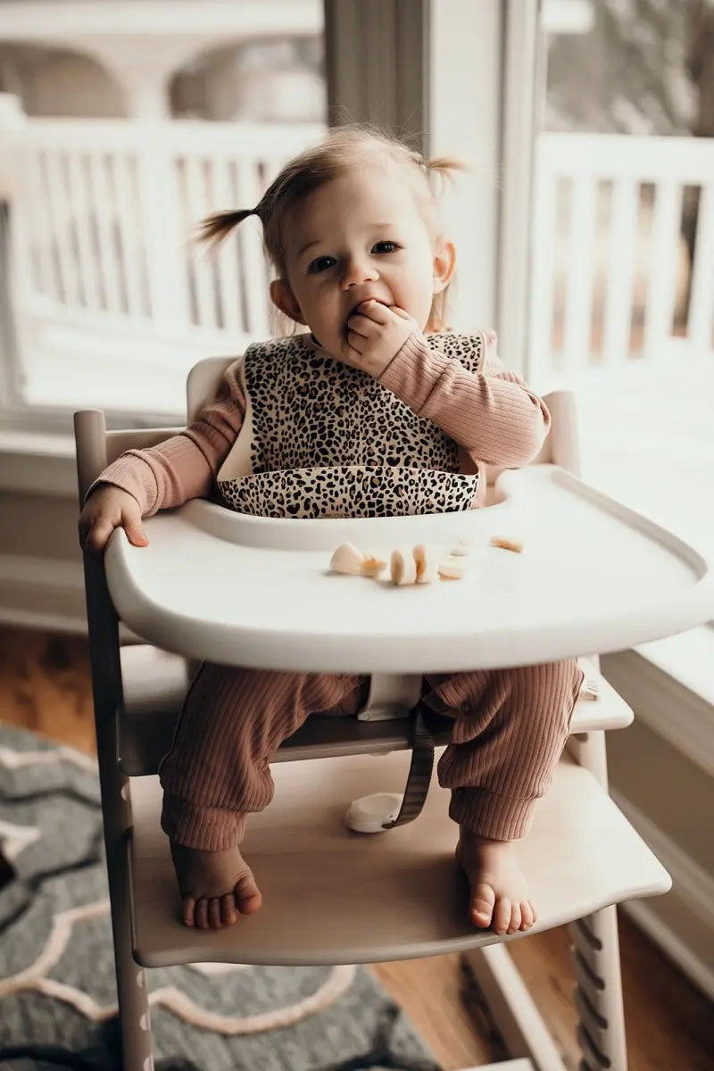 Three Little Tots Leopard Silicone Baby Bib - 