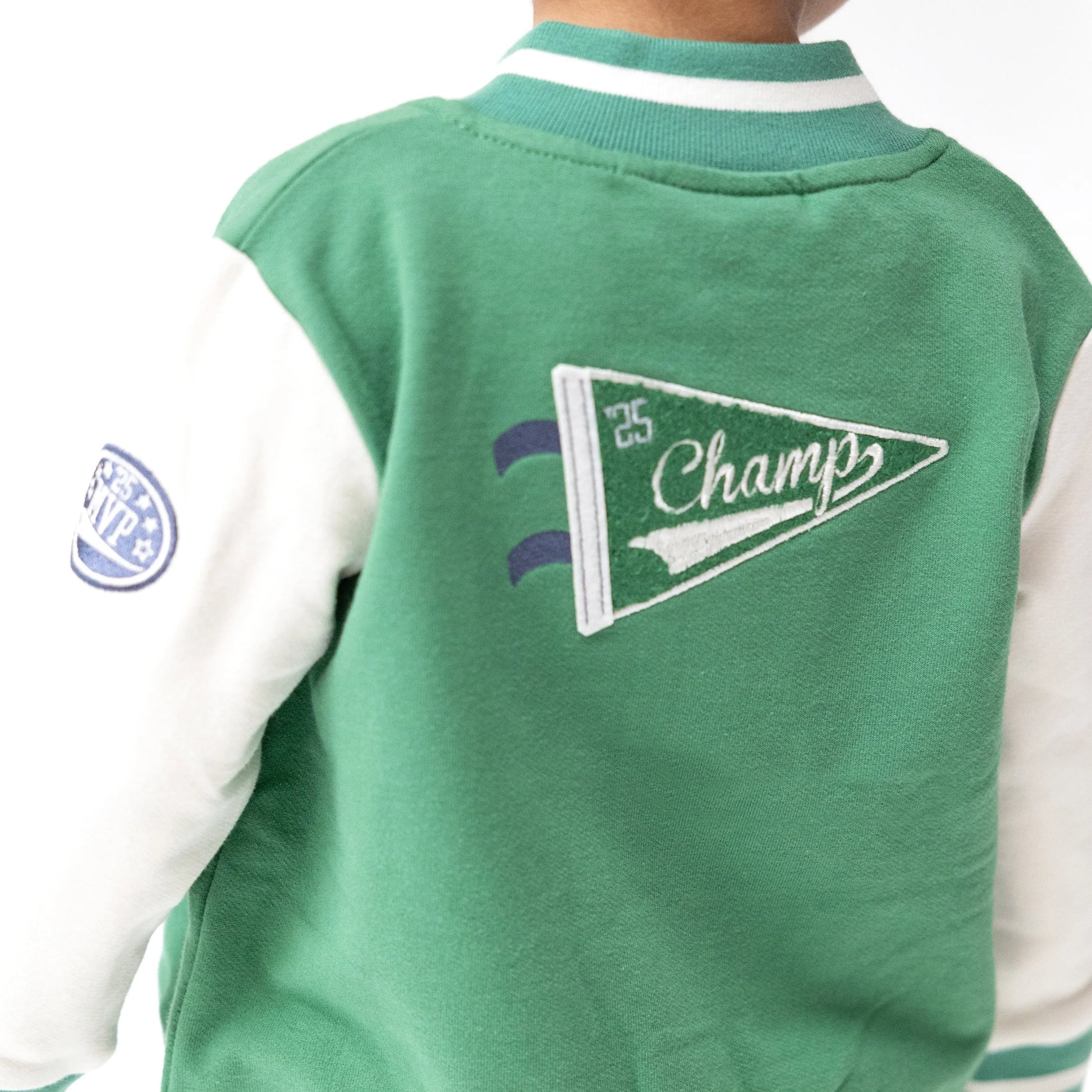 Letterman Jacket with Chenille Pennant Patch for Kids Cozy and Stylish Fall Outerwear Angel Dear Everetts Place: Online Boutique