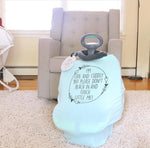 Three Little Tots Light Blue Car Seat 5 in 1 Cover – I'm Cute & Cuddly But Please Don't Touch Little Me - 