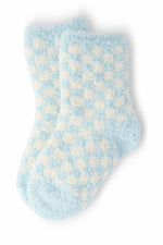 Mila & Rose ® Light Blue Checker Cozy Socks For Kids Mila And Rose - Everetts Place Boutique - 