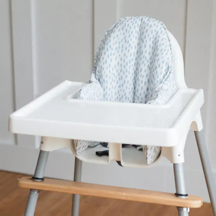Little Joy Co. Light Blue Dots IKEA Antilop High Chair Cushion Cover - Furniture > Baby & Toddler Furniture > High Chair & Booster Seat Accessories