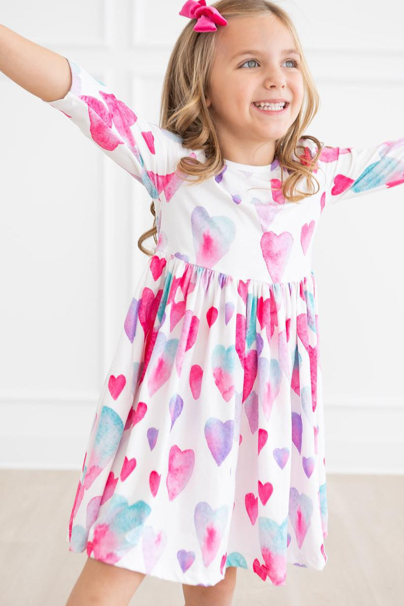 Light Hearted 3/4 Sleeve Pocket Twirl Dress by Mila & Rose ®
