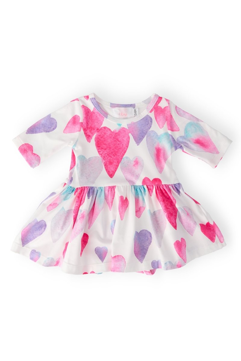 Mila & Rose ® Light Hearted Three Quarter Sleeve Twirl Baby Bodysuit - Everetts Place Boutique - 