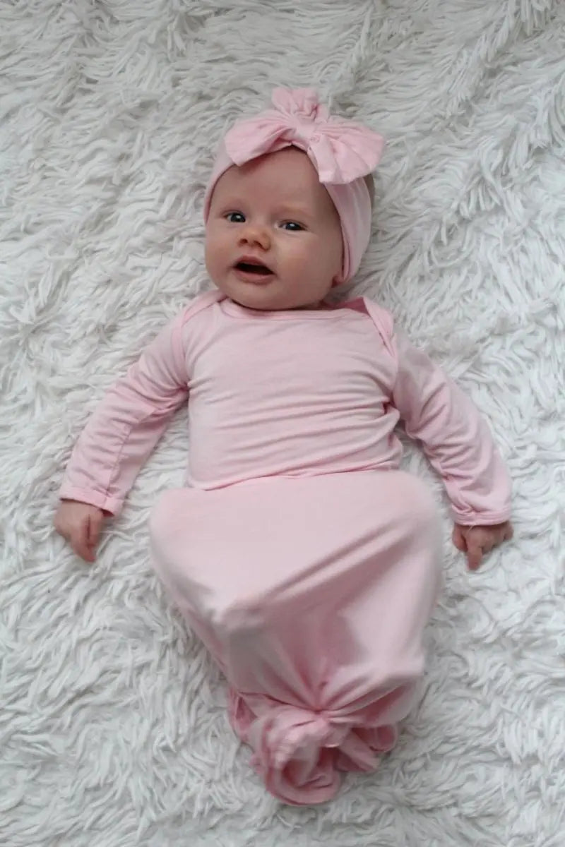 Three Little Tots Light Pink Knotted Headband - 