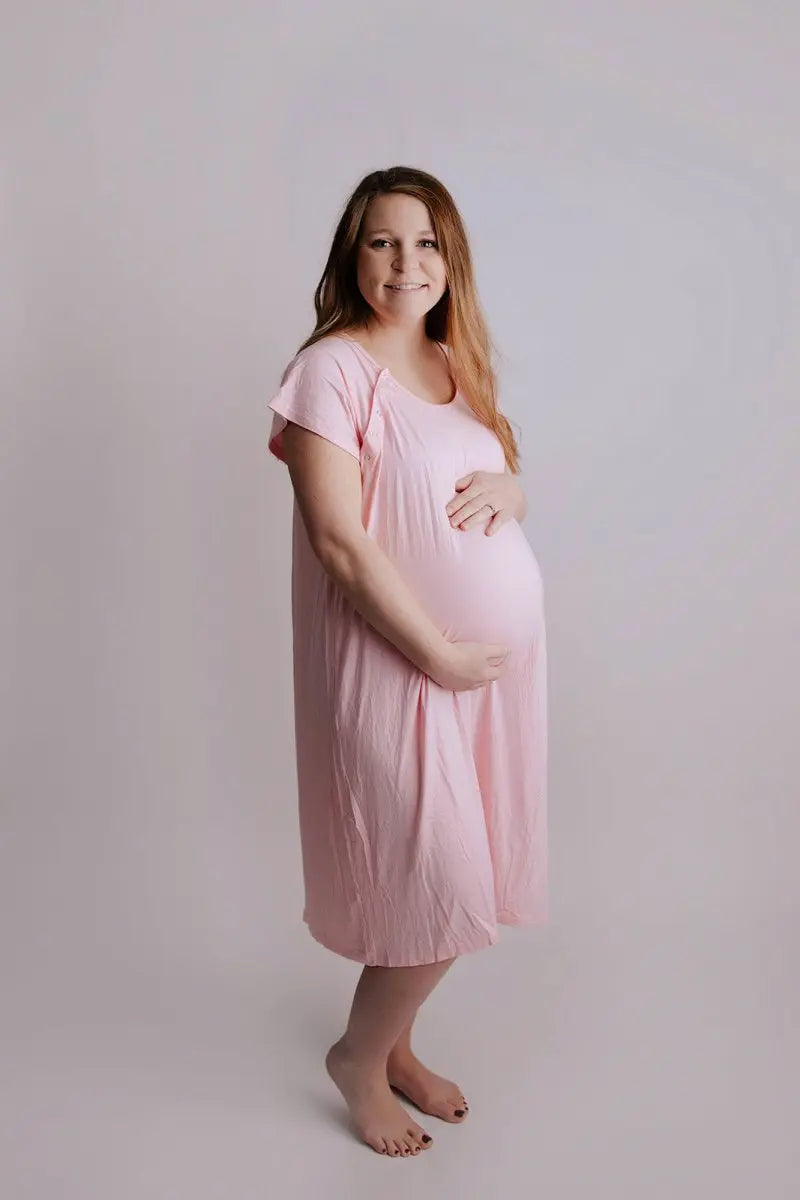 Three Little Tots Light Pink Labor and Delivery Nursing Hospital Gown - 
