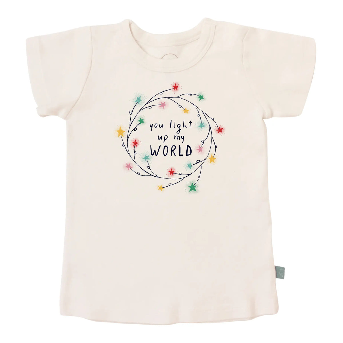 Graphic Tee Light Up My World Organic Cotton For Toddlers Non Toxic Dyes Eco Friendly Ethically Made By Finn And Emma Finn + Emma 