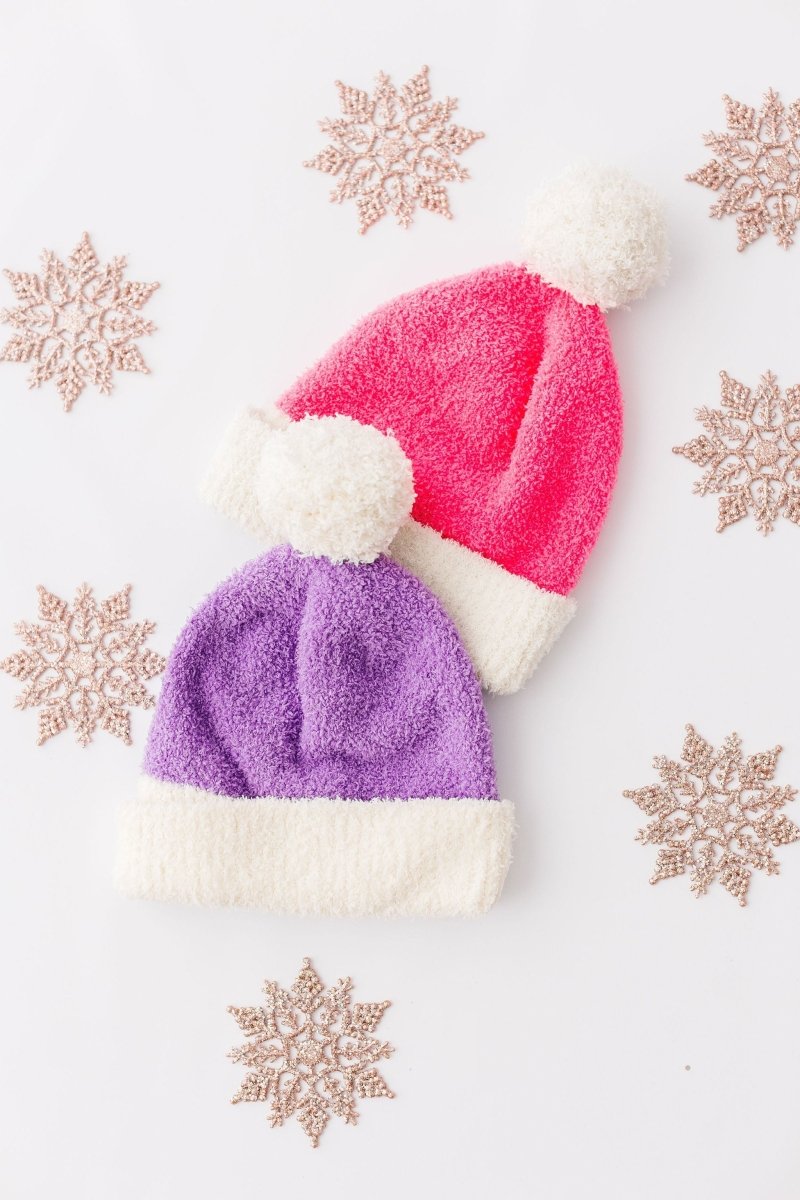 Mila & Rose ® Lilac Coconut Cozy Pom Beanie For Kids Warm Winter Hat - Everetts Place Boutique - 