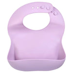Three Little Tots Lilac Silicone Bib with Crumb Catcher - 