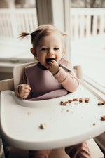Three Little Tots Lilac Silicone Bib with Crumb Catcher - 