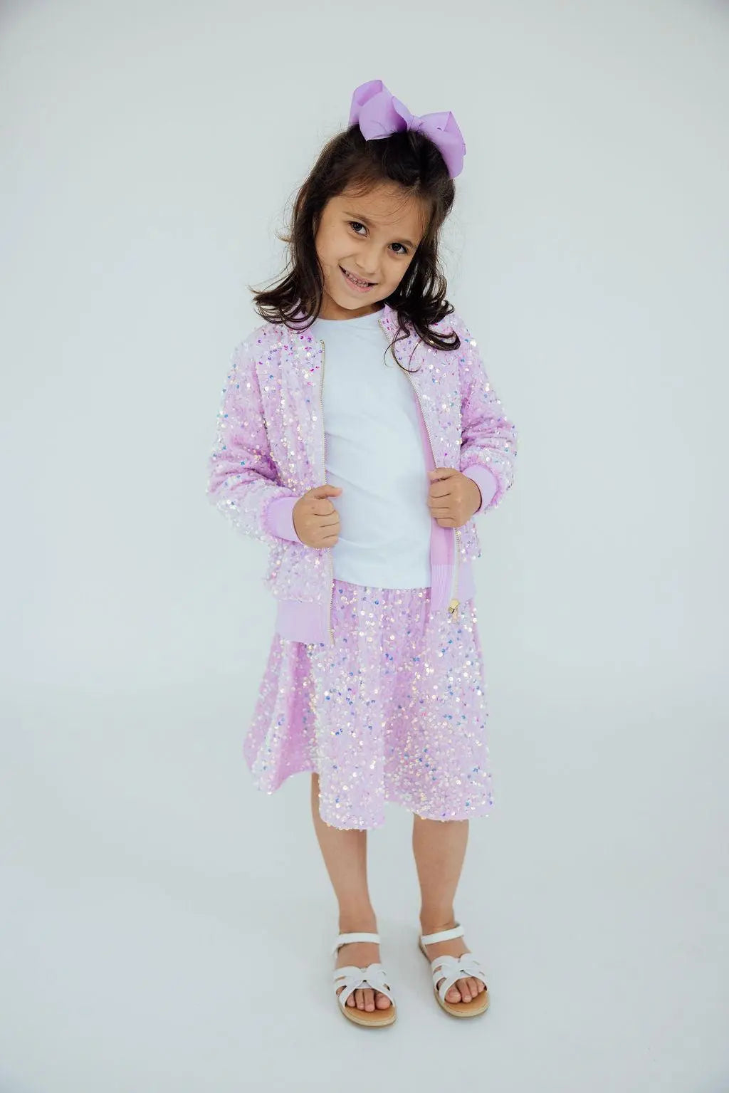 Mila & Rose ® Lilac Velvet Sequin Jacket For Girls Sparkle Party Wear - Apparel & Accessories > Clothing > Outerwear > Coats & Jackets Sequin Jacket