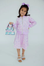 Lilac Velvet Sequin Twirl Skort With Shorts Mila Rose Mila & Rose ® Everetts Place: Online Boutique