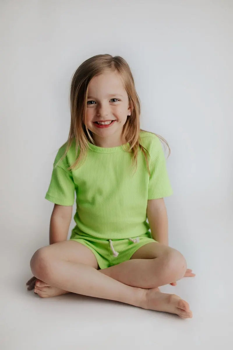 Three Little Tots Lime Green Waffle Set - 