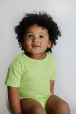 Three Little Tots Lime Green Waffle Set - 