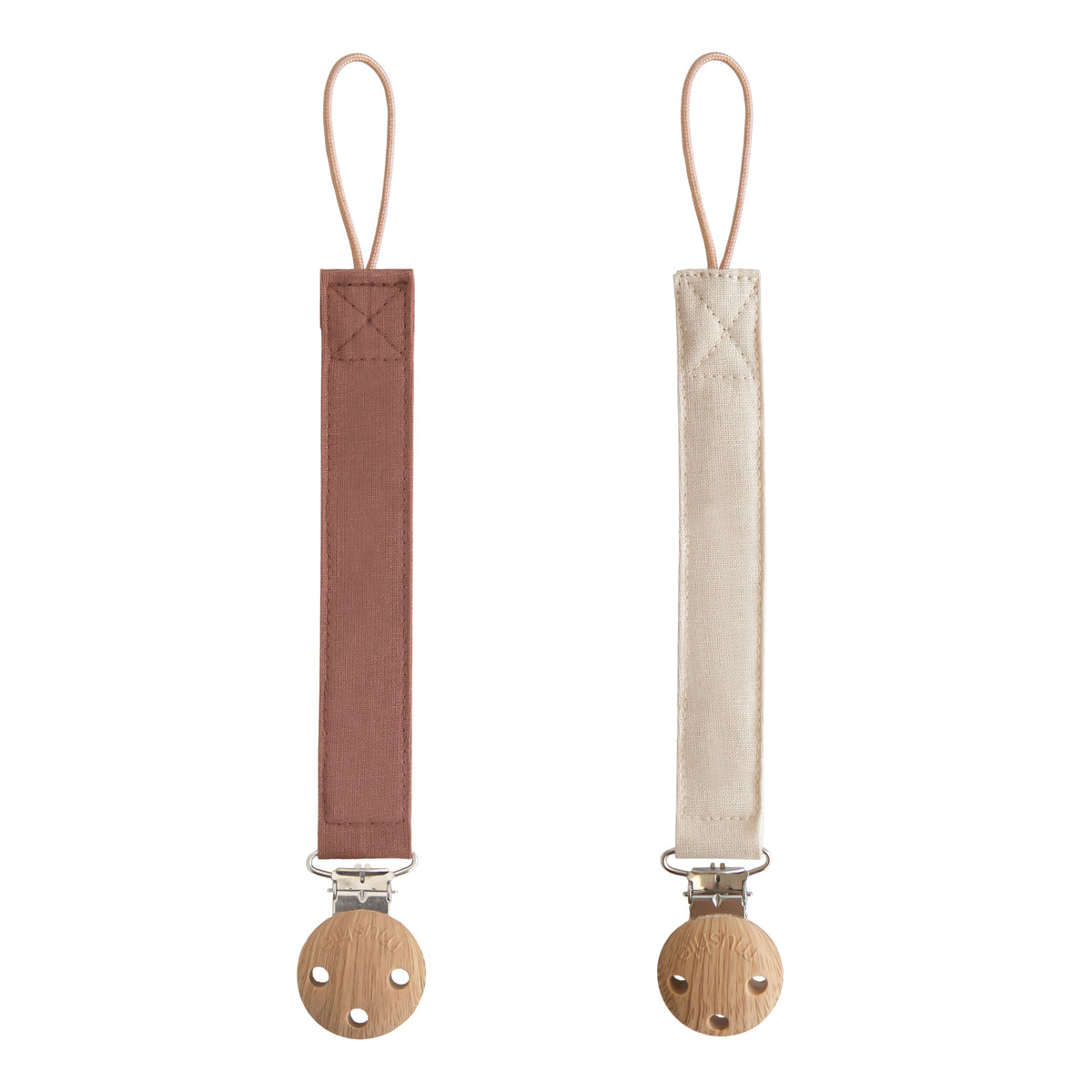 Linen Pacifier Clip, 2-Pack by Mushie