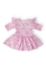 Mila & Rose ® Little Bow Peeps 3/4 Sleeve Twirl Flutter Bodysuit - 
