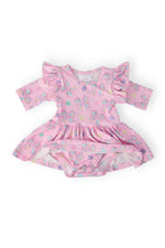 Mila & Rose ® Little Bow Peeps 3/4 Sleeve Twirl Flutter Bodysuit - 