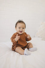 Little Joy Co. Little Joy Co Long Sleeve Pocket Tee Romper 100 Cotton Baby -