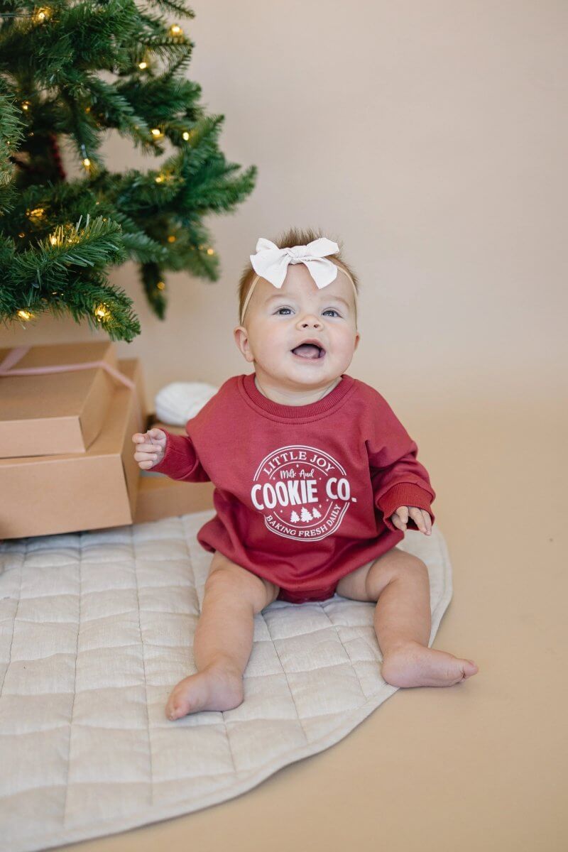 Little Joy Cookie Co. Christmas Sweatshirt Romper Little Joy Co. Everetts Place Boutique