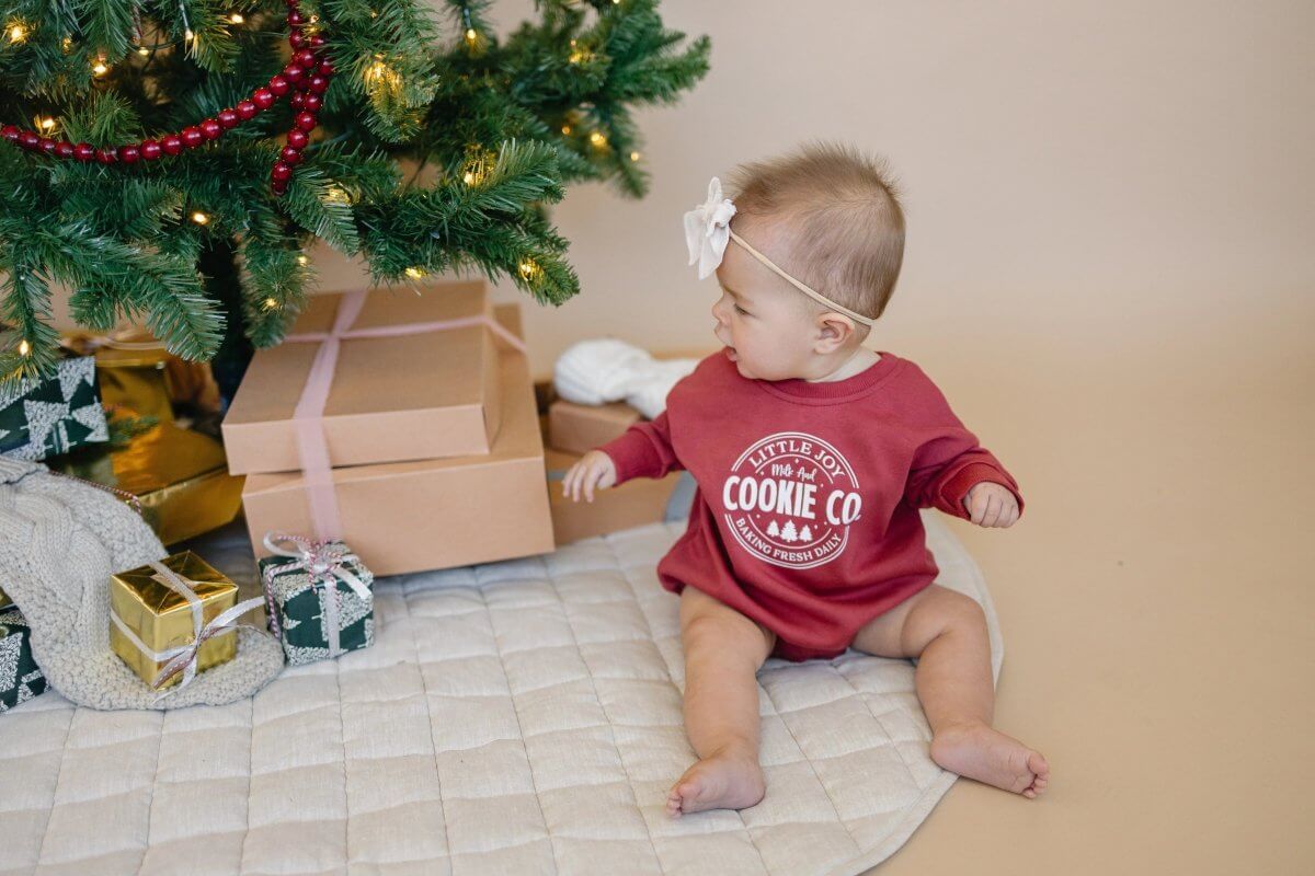 Little Joy Cookie Co. Christmas Sweatshirt Romper Little Joy Co. Everetts Place Boutique