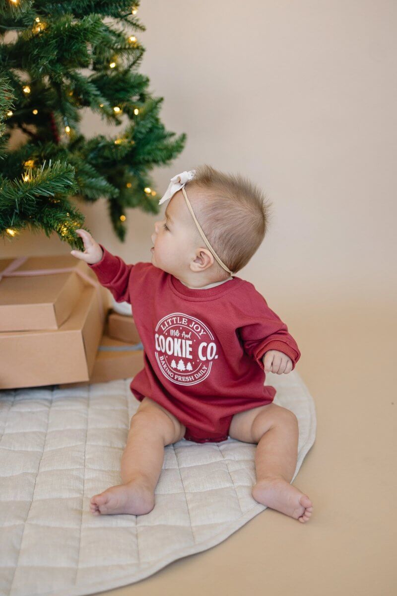 Little Joy Co. Little Joy Cookie Co. Christmas Sweatshirt Romper - Everetts Place Boutique - 