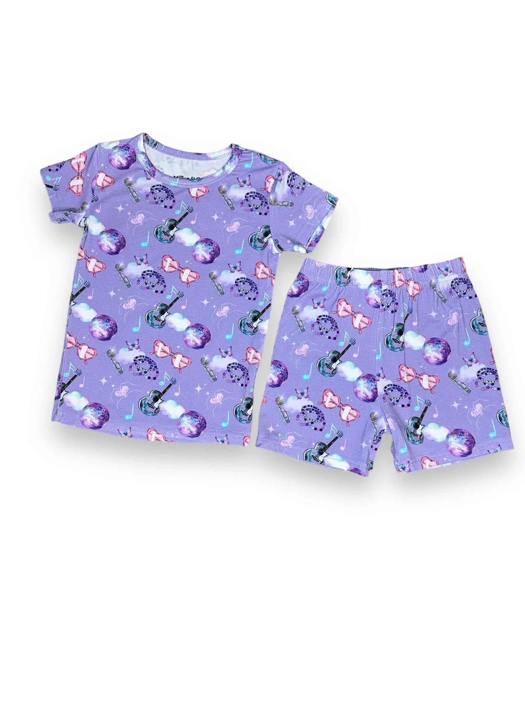 Little Lady Musician, Bamboo Two Piece Short Sleeve & Shorts Pajama Set Miller & Co. Everetts Place Boutique 36.00