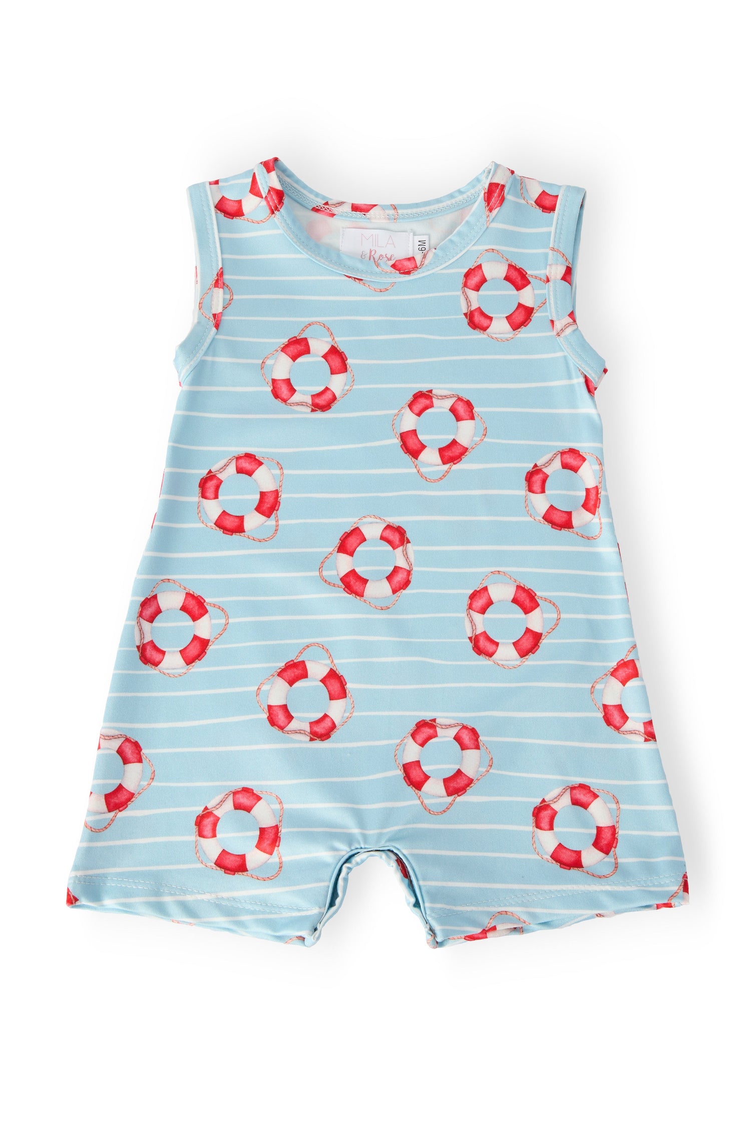 Mila & Rose Little Lifeguard shorty one-piece baby swimsuit