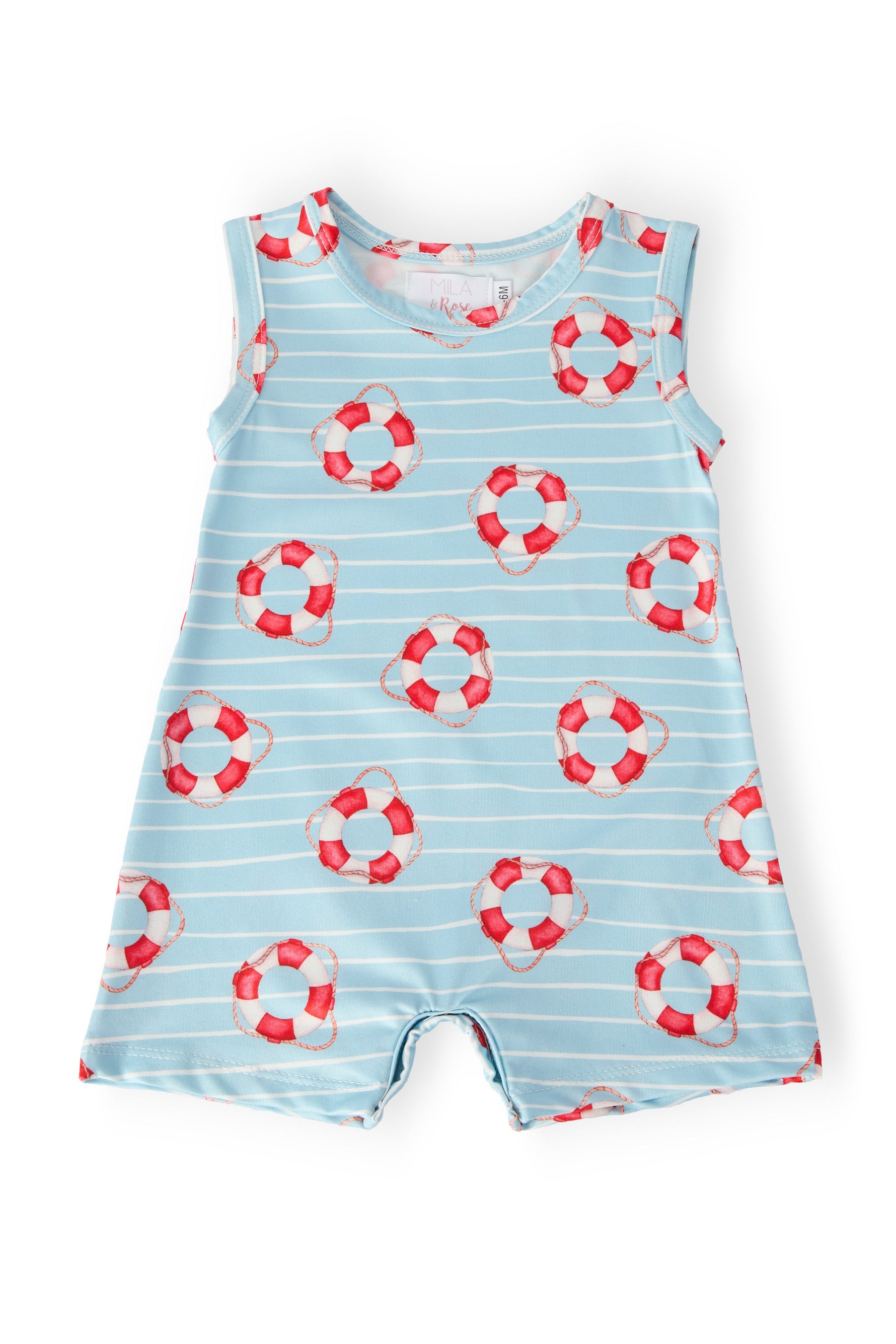 Mila & Rose Little Lifeguard shorty one-piece baby swimsuit
